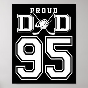 Poster Numéro 95 Papa de hockey fier personnalisé pour