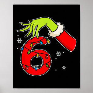 Poster Numéro amusant 6 Noël 67 Six Sept Mème Xmas Hommes
