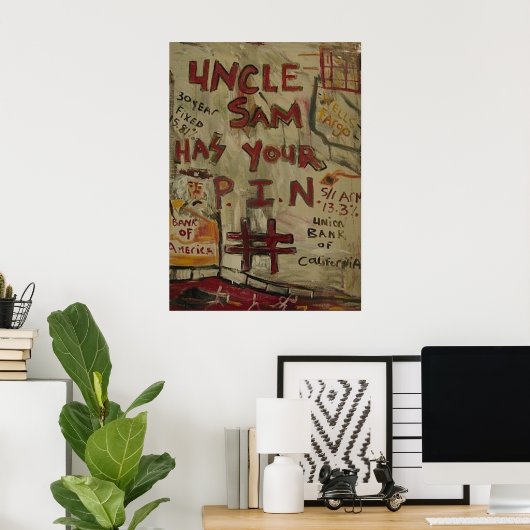 POSTER NUMÉRO DE CODE CONFIDENTIEL ONCLE SAM (Bureau à domicile)