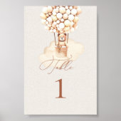 Poster Numéro de table aux ballons ours (Devant)