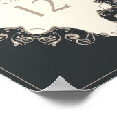 Poster Numéro de table de mariage baroque de luxe (Coin)