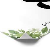 Poster Numéro de table de mariage Eucalyptus Vert Sauge (Coin)