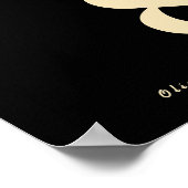 Poster Numéro de table de mariage jaune beurre noir (Coin)