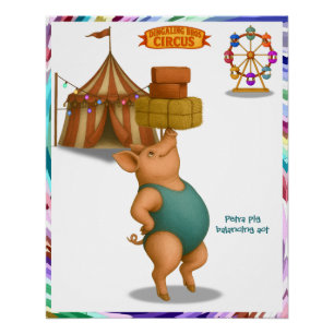 Poster Numéro d'équilibre de Petra le cochon