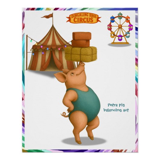Poster Numéro d'équilibre de Petra le cochon (Devant)