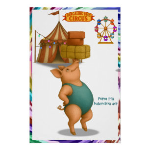 Poster Numéro d'équilibre de Petra le cochon