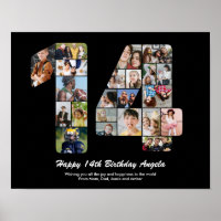 Numéro du 14e anniversaire 14 Collage photo person