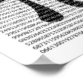 Poster Numéro noir d'origine pi jour symbole mathématique (Coin)