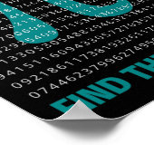 Poster Numéro Pi Math Dire Avec Numéro Pi Trouver La Mist (Coin)