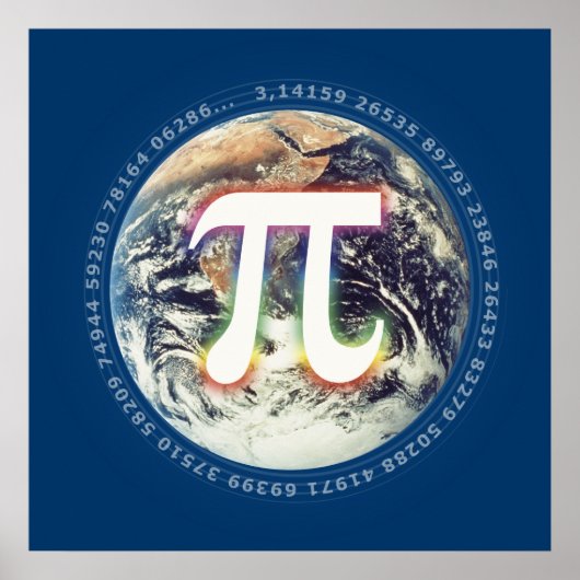 Poster Numéro Pi sur Terre | Maths (Devant)