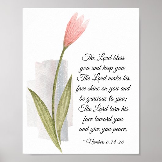 Poster Numéros 6:24-26 Le Seigneur vous bénisse et vous g (Devant)