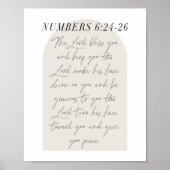 Poster Numéros 6:24-26 Script minimal Boho Arc Beige Boho (Devant)