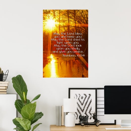 POSTER NUMÉROS 6:24 QUE L'ÉTERNEL TE BÉNUE (Bureau à domicile)