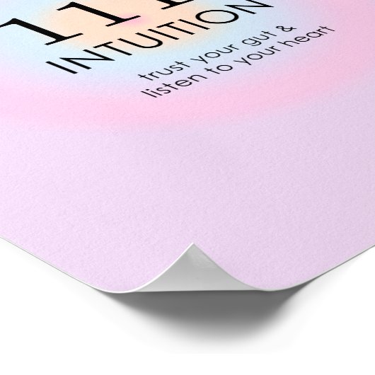 Poster Numéros d'ange Numérologie 111 Intuition (Coin)