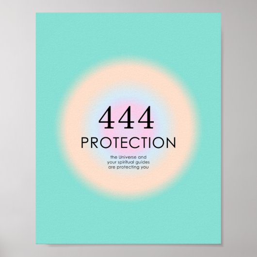Poster Numéros d'ange Numérologie 444 Protection (Devant)