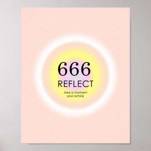 Poster Numéros d'ange Numérologie 666 Reflet Significatio (Devant)