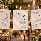 Poster Numéros de table de plan de table de mariage 20x25
