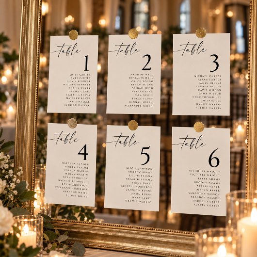 Poster Numéros de table de plan de table de mariage 5x7