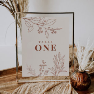 Poster Numéros de table floraux boho