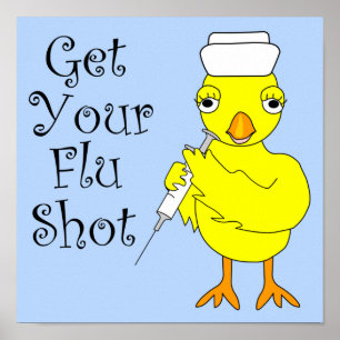 Poster Nurse Flu Shot Chick