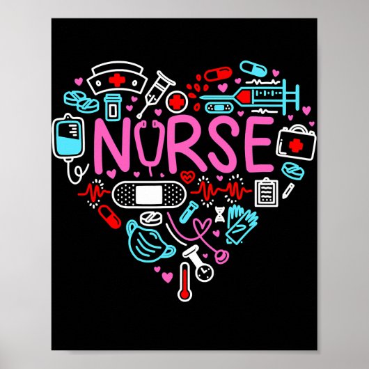 Poster Nurse Love Nursing (Devant)