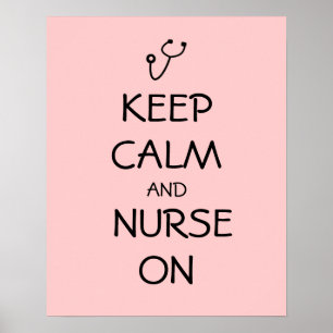 Poster Nurse Poison Stéthoscope Keep Calm and Nurse On