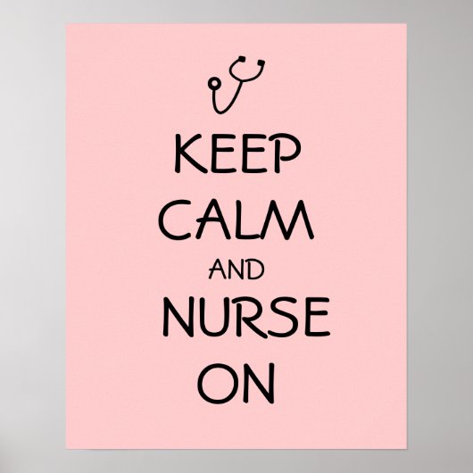 Poster Nurse Poison Stéthoscope Keep Calm and Nurse On (Devant)