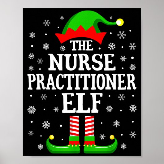 Poster Nurse Practitioner Elf Funny Christmas Family Matc (Devant)