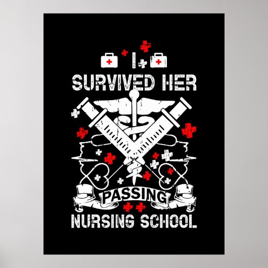 Poster Nurse | Survided Her Passing Nursing (Devant)