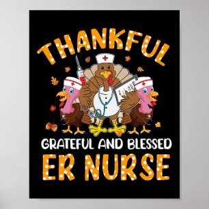 Poster Nurse Turquie Thanksgiving Fall Nurslife Thankful
