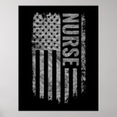 Poster Nurse USA Flag Distressed design (Devant)