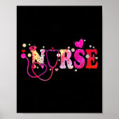 Poster Nurse Valentines Day Valentine Scrub Top Femmes Sc (Devant)