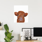 Poster Nurserart Red Highland Cow Calf (Bureau à domicile)