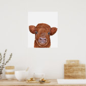 Poster Nurserart Red Highland Cow Calf (Cuisine)