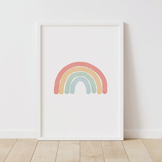 Poster Nurserie Arc-en-Ciel Aquarelle