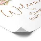 Poster Nurserie Boho Fleurs Couffin de Lit Bébé Shower (Coin)