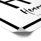 Poster Nurserie chic moderne noir et blanc avec initiale (Coin)