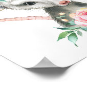 Poster Nurserie d'animaux de la forêt de bébé opossum | I (Coin)