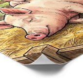 Poster Nurserie de Maman Cochon et Cochonneaux (Coin)