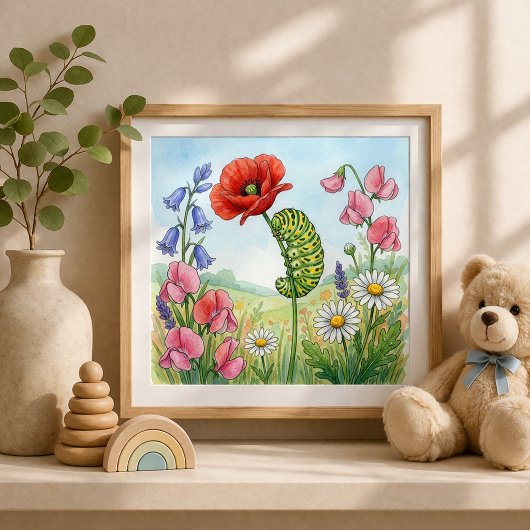 Poster Nurserie de petits insectes chenille
