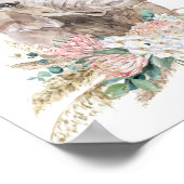 Poster Nurserie éléphant bébé aquarelle tropical boho (Coin)