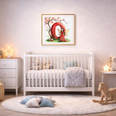 Poster Nurserie Fille Lettre O Fée Florale