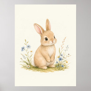 Poster Nurserie Lapin Doux