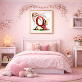Poster Nurserie Lettre Q Fée Florale pour Bébé Fille