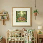 Poster Nurserie Maman Tigre et ses petits