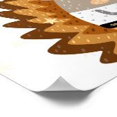 Poster Nurserie moderne scandi hérisson avec citation mag (Coin)