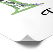 Poster Nurserie Monogram R Lavande Eucalyptus  (Coin)