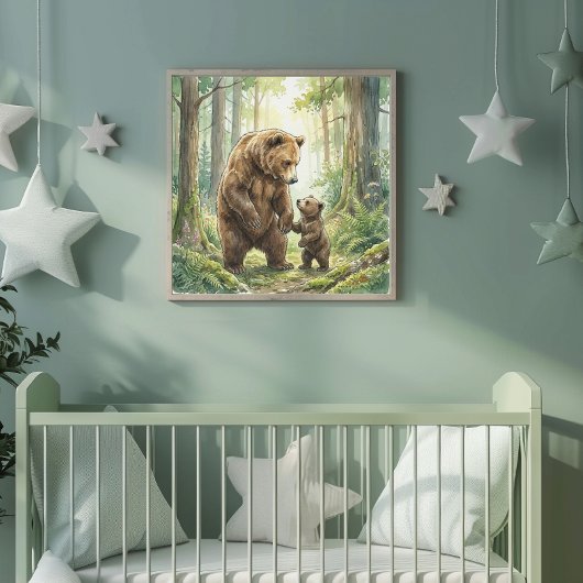Poster Nurserie Ourse et Ourson