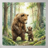 Poster Nurserie Ourse et Ourson (Devant)