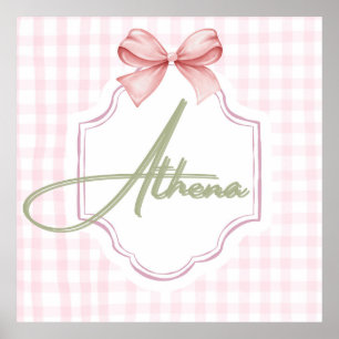Poster Nurserie personnalisée pour bébé fille Athena avec